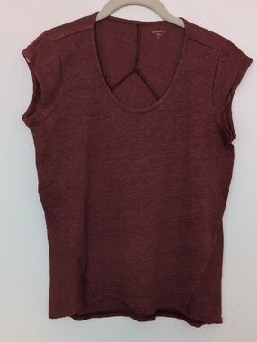 Garnet Hill Organic Linen Cap-sleeve Tee